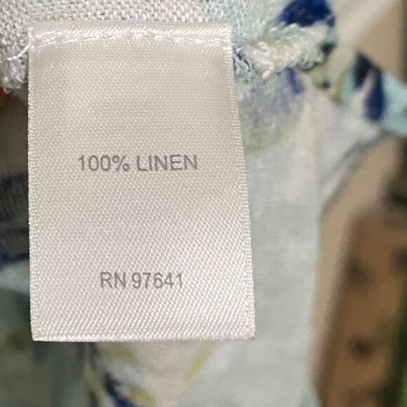 J Jill Womens Love Linen Tank Top PL Blue Floral Bloomcore Cruise Vacation Summe - Picture 6 of 7